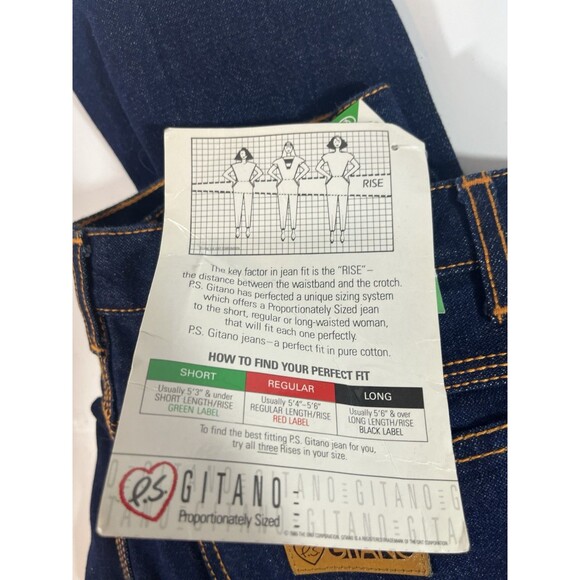 P.S. Gitano Ms Aspen Blue Jeans Size 12 Style P126 30 Waist 29 Length Vintage - Picture 4 of 8
